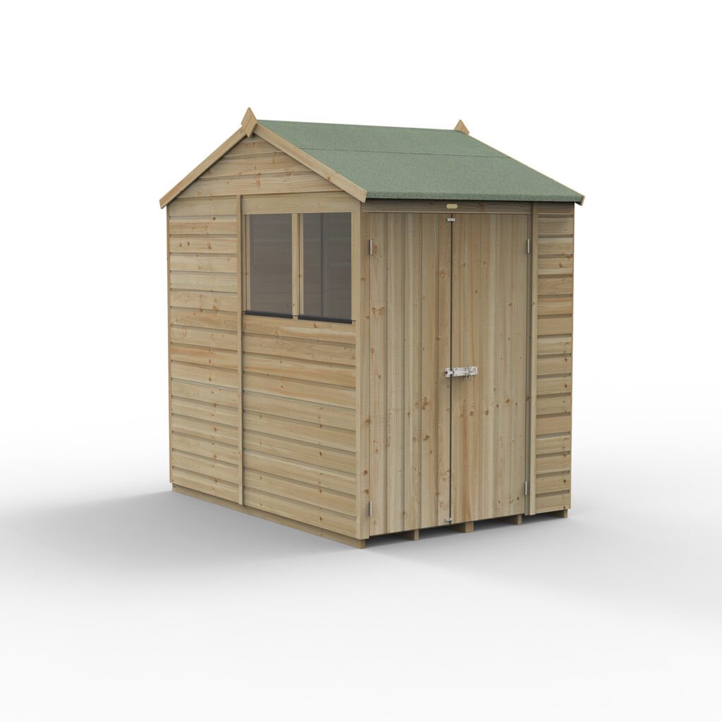 Beckwood 5×7 Reverse Apex Shed – 2 Windows – Double Door with Installation 5013053198308 2